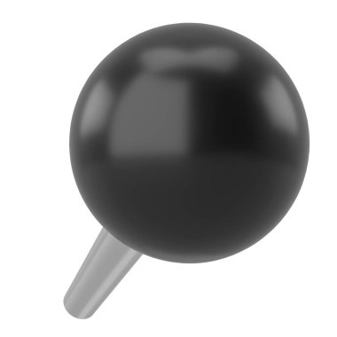 Pimi çek. Çizim iğnesi. Üç boyutlu pim. 3B illüstrasyon.