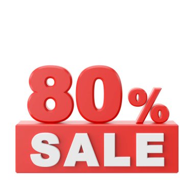 Yüzde 3D 80 indirim. % 80 indirimli. İndirimli pankart dekorasyonu.