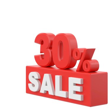 Yüzde 3D 30 indirim. % 30 indirimli. İndirimli pankart dekorasyonu.