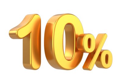 Üç boyutlu% 10. Yüzde on. 3B illüstrasyon.