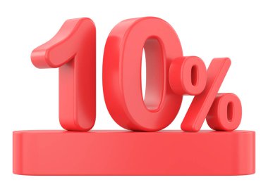 Üç boyutlu. Yüzde on. 3B illüstrasyon.