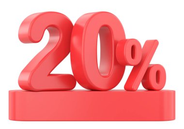 Yüzde 3D 20. 3B illüstrasyon.