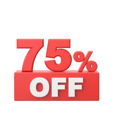 Yüzde 75 indirim. % 75 indirimli. İndirimli pankart dekorasyonu.