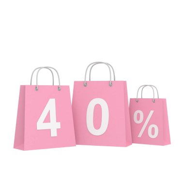 Yüzde 3D% 40 indirimli. % 40 indirimli. İndirimli pankart dekorasyonu.