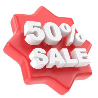 Yüzde 3D 50 indirim. % 50 indirimli. Satış rozeti.