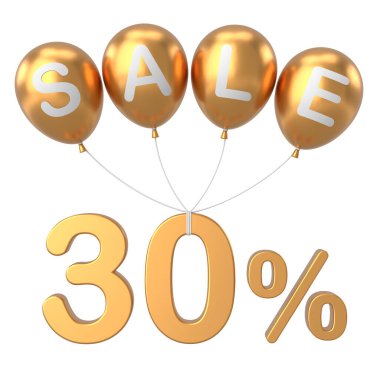 Yüzde 3D 30 indirim. % 30 indirimli. İndirimli pankart dekorasyonu.
