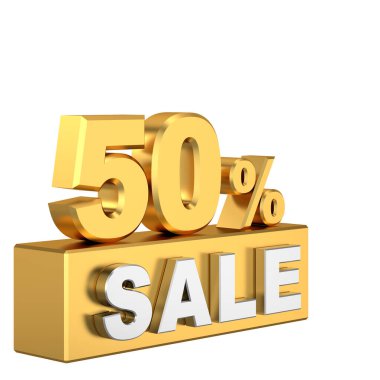 Yüzde 3D 50 indirim. % 50 indirimli. İndirimli pankart dekorasyonu.