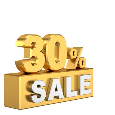 Yüzde 3D 30 indirim. % 30 indirimli. İndirimli pankart dekorasyonu.