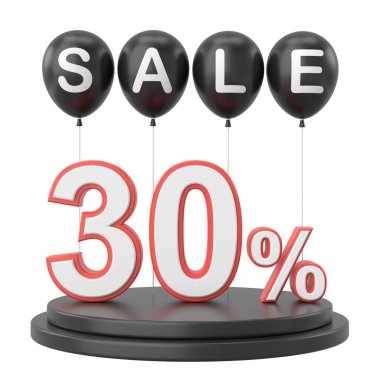 Yüzde 3D 30 indirim. % 30 indirimli. İndirimli dekorasyon.