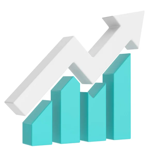 stock image Growth graph, Growth chart. 3D illustration.