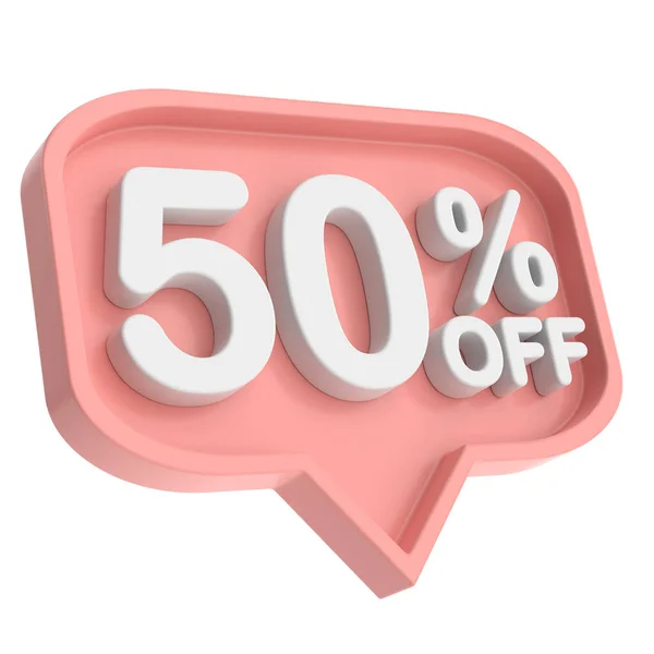 stock image 3D fifty percent off. 50% off. 50% sale.