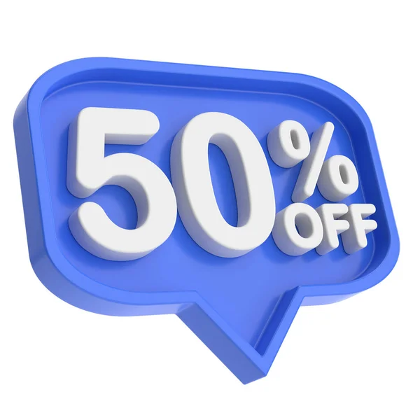 stock image 3D fifty percent off. 50% off. 50% sale.