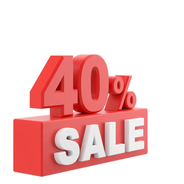 stock image 3D forty percent sale. 40% sale. Sale banner decoration.