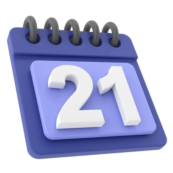 21E Eenentwintigste Dag Van Maand Kalender Icoon — Stockfoto