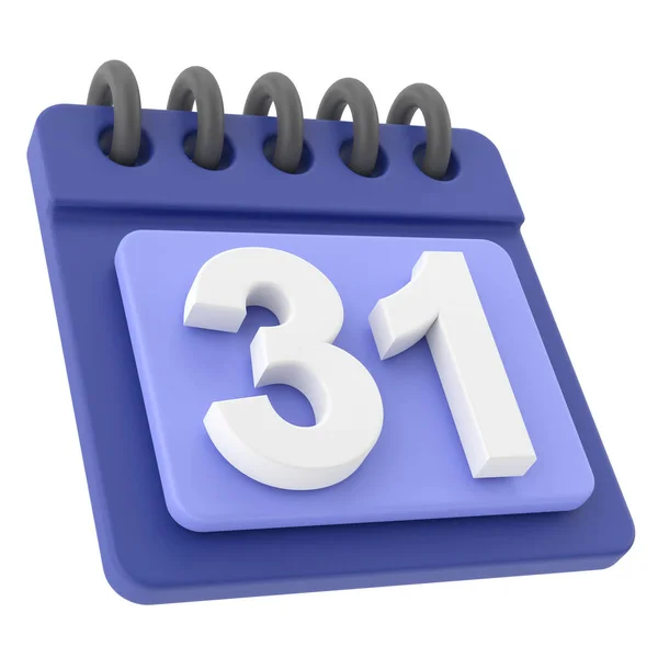 31日 月の31日 3Dカレンダーアイコン — ストック写真