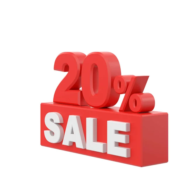 stock image 3D twenty percent sale. 20% sale. Sale banner decoration.