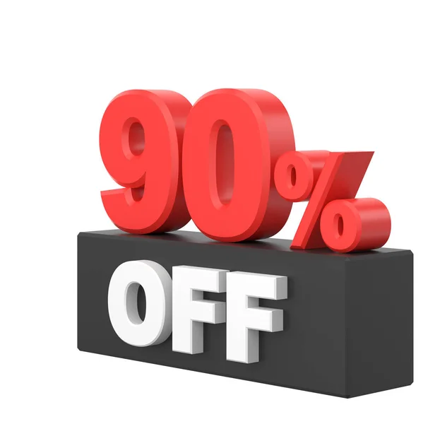 stock image 3D ninety percent off. 90% off. Black Friday sale.