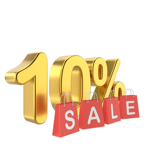 Verkauf Zehn Prozent Verkauf Goldenes Abzeichen — Stockfoto