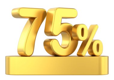 Yüzde yetmiş beş. 3B illüstrasyon.