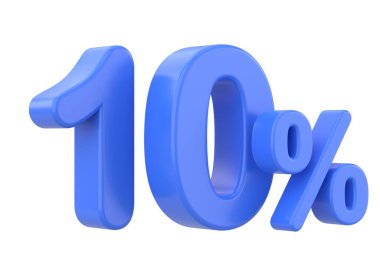Üç boyutlu% 10. Yüzde on. 3B illüstrasyon.