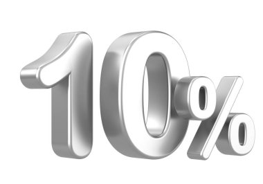 Üç boyutlu% 10. Yüzde on. 3B illüstrasyon.
