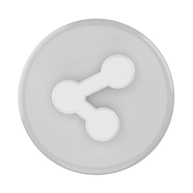 3 boyutlu paylaşım simgesi. Paylaş düğmesi. 3B öge.