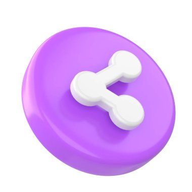 3 boyutlu paylaşım simgesi. Paylaş düğmesi. 3B öge.