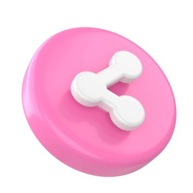 3 boyutlu paylaşım simgesi. Paylaş düğmesi. 3B öge.