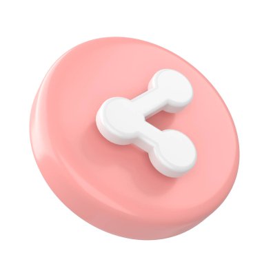 3 boyutlu paylaşım simgesi. Paylaş düğmesi. 3B öge.