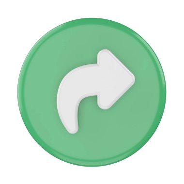 3 boyutlu paylaşım simgesi. Paylaş düğmesi. 3B öge.