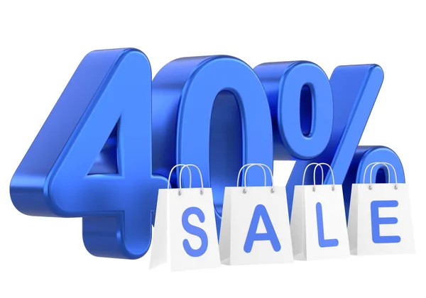 stock image 3D forty percent sale. 40% sale. Sale banner decoration.