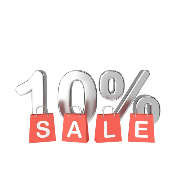 Dziesięć Procent Sprzedaży Sprzedaży Dekoracja Banerów Sprzedażowych — Zdjęcie stockowe