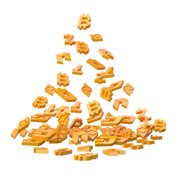 Goldene Kryptowährung Symbol — Stockfoto