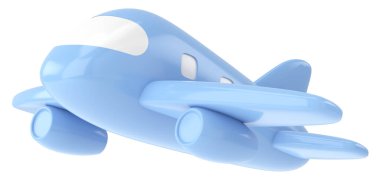 Uçak 3D. Seyahat elemanı. 3B illüstrasyon.