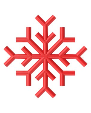 Noel çizgisi sanatı. Noel kar tanesi. 3B illüstrasyon.