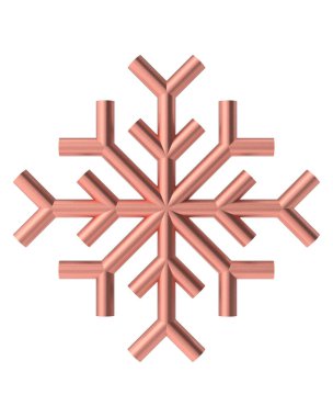 Noel çizgisi sanatı. Noel kar tanesi. 3B illüstrasyon.