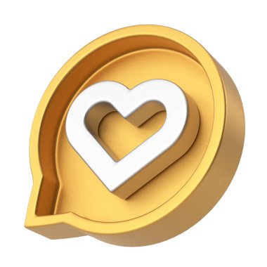 İkon gibi. Aşk ikonu. 3B illüstrasyon.