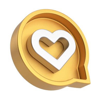 İkon gibi. Aşk ikonu. 3B illüstrasyon.