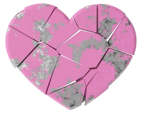 Krossat Hjärta Hjärtat Krossat Kärlekspulver Illustration — Stockfoto