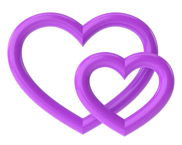 3D心脏 情人节卡片装饰 3D插图 — 图库照片