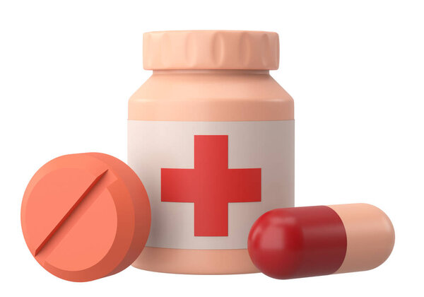 Medicine. 3D drug. 3D illustration.