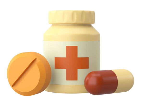 Medicine. 3D drug. 3D illustration.