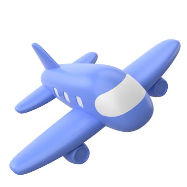 Uçak 3D. Seyahat elemanı. 3B illüstrasyon.