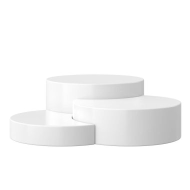 Ürün sergisi. Ürün podyumu. 3B illüstrasyon.