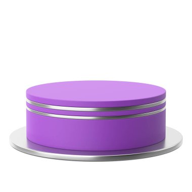 Ürün sergisi. Ürün podyumu. 3B illüstrasyon.