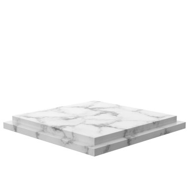 Ürün sergisi. Ürün podyumu. 3B illüstrasyon.