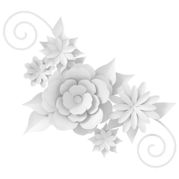 Kwiat Papierowy Kwiat Ilustracja — Zdjęcie stockowe