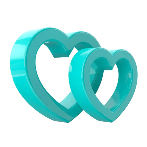 stock image 3D heart shape. Couple hearts. 3D illustration.