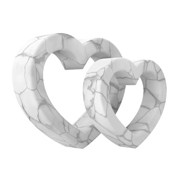 3D心形 一对夫妇的心脏 3D插图 — 图库照片