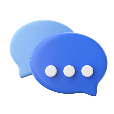 Canlı sohbet simgesi. 3B öge.